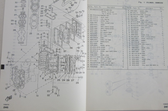 Yamaha utombordsmotor Parts list 115BETO
